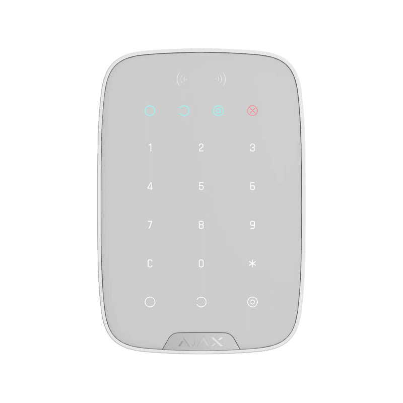 Безжична клавиатура за алармена система ajax keypad plus бяла