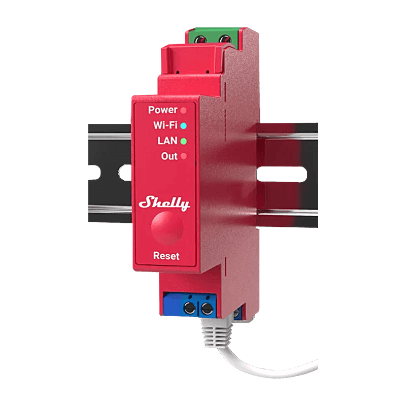 Едноканално wifi реле за din шина с измерване на мощност shelly pro 1pm