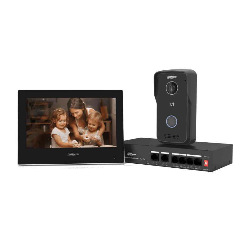 Комплект еднофамилна видеодомофонна система dahua ktp03/vto2111d p s3/vth2621g p