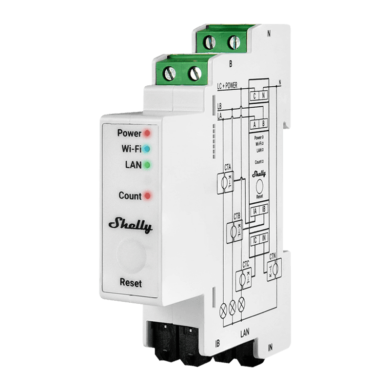 Трифазен wifi електромер shelly pro 3em